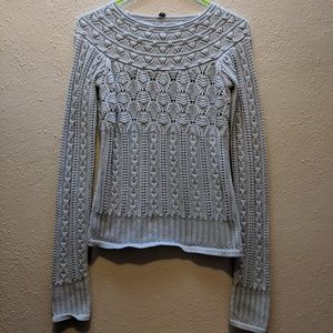Lace-knit sweater